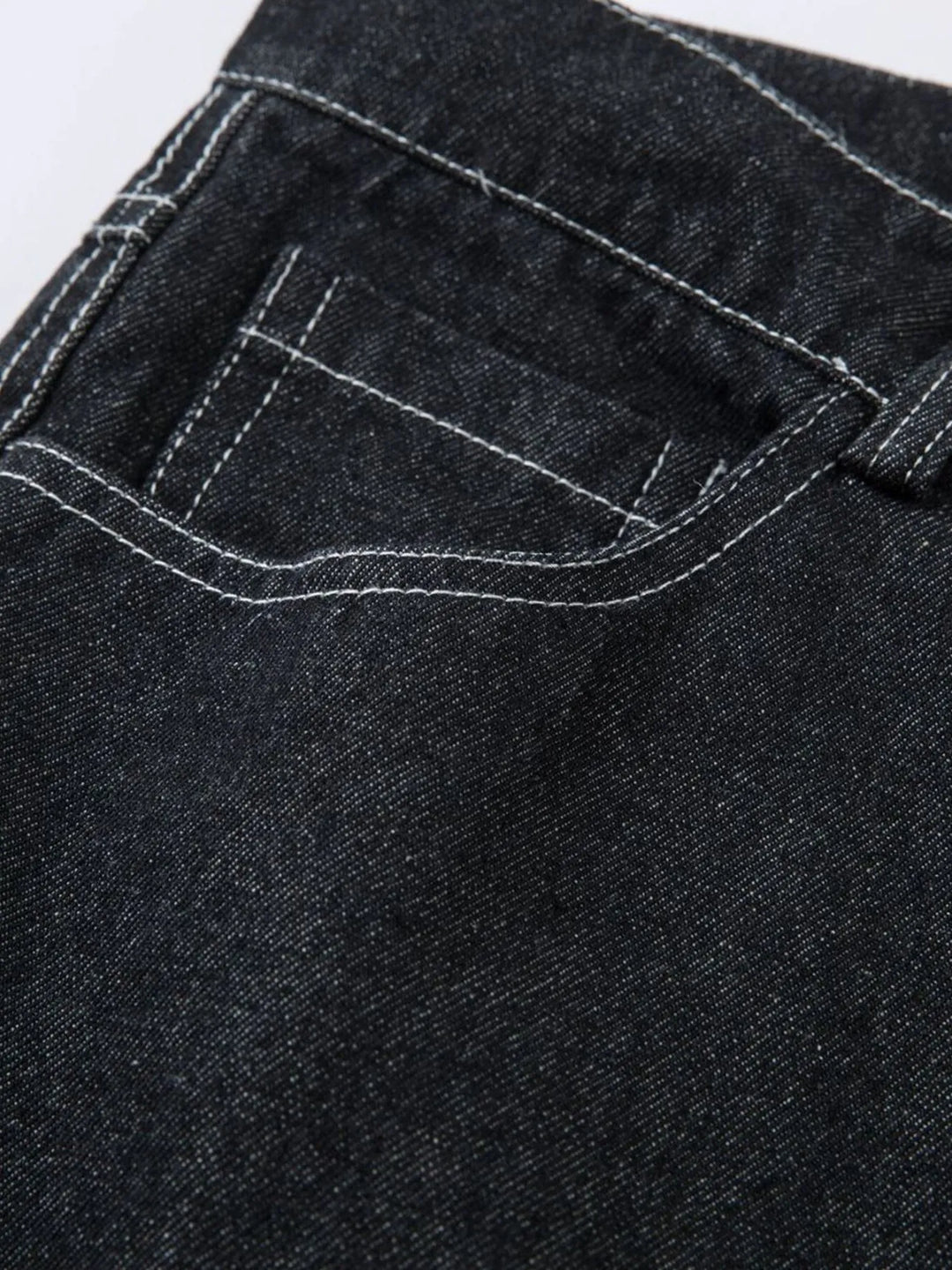 Men's Embroidered Wide Leg Baggy Jeans