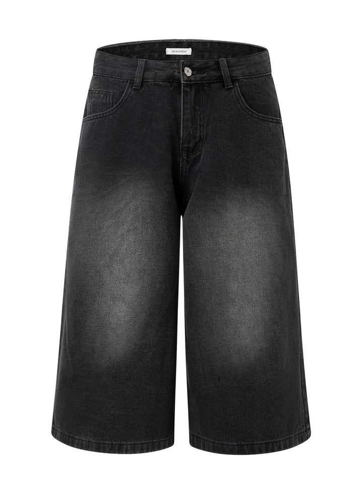 Men's Washed Denim Bermuda Shorts