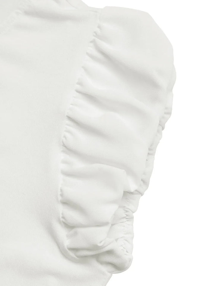 Pearl Bow Puff Sleeve T-Shirt