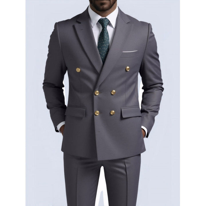 Mens Double-Breasted Fashionable Casual Blazer