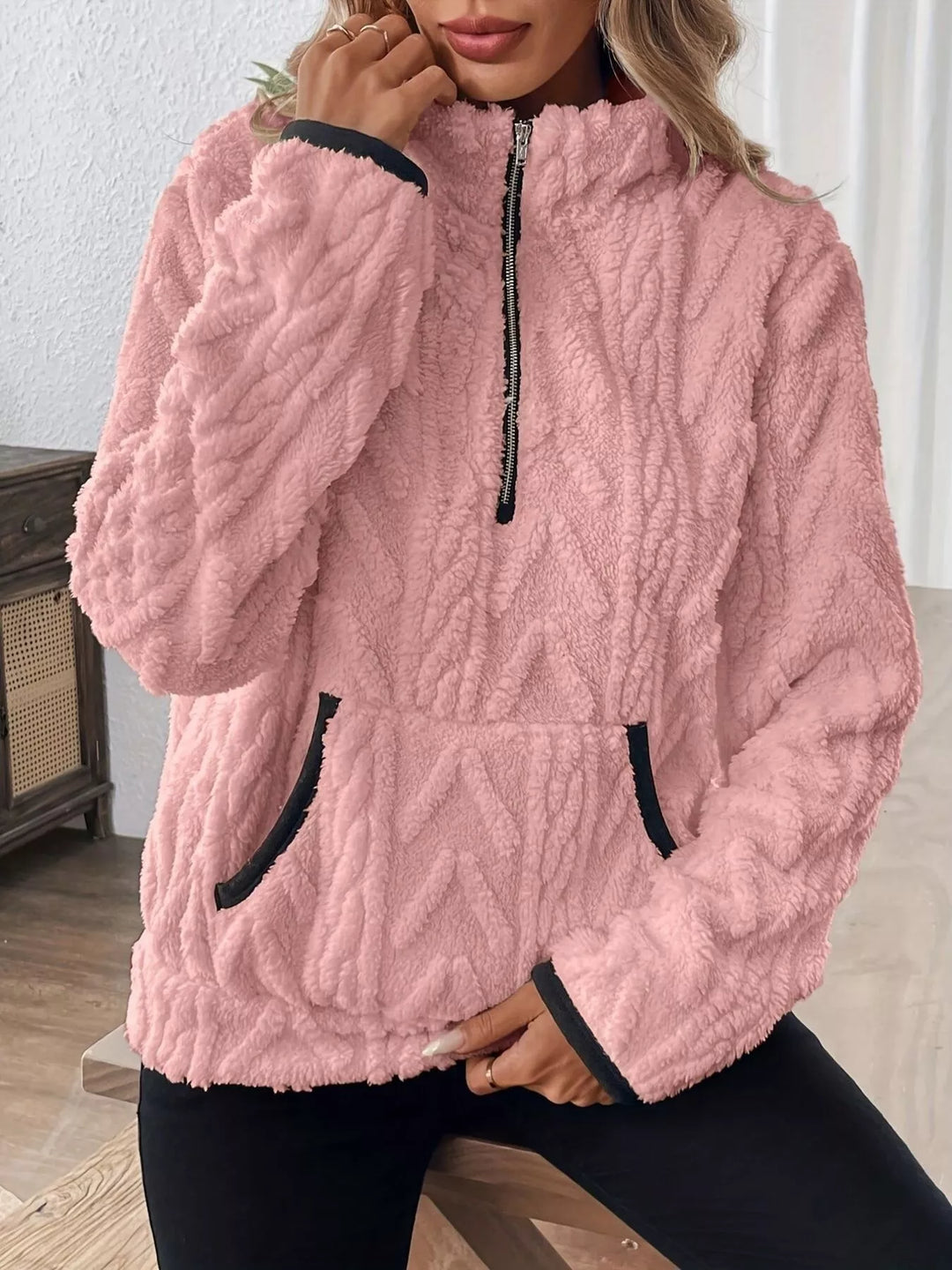 Cozy Sherpa Half Zip Sweatshirt