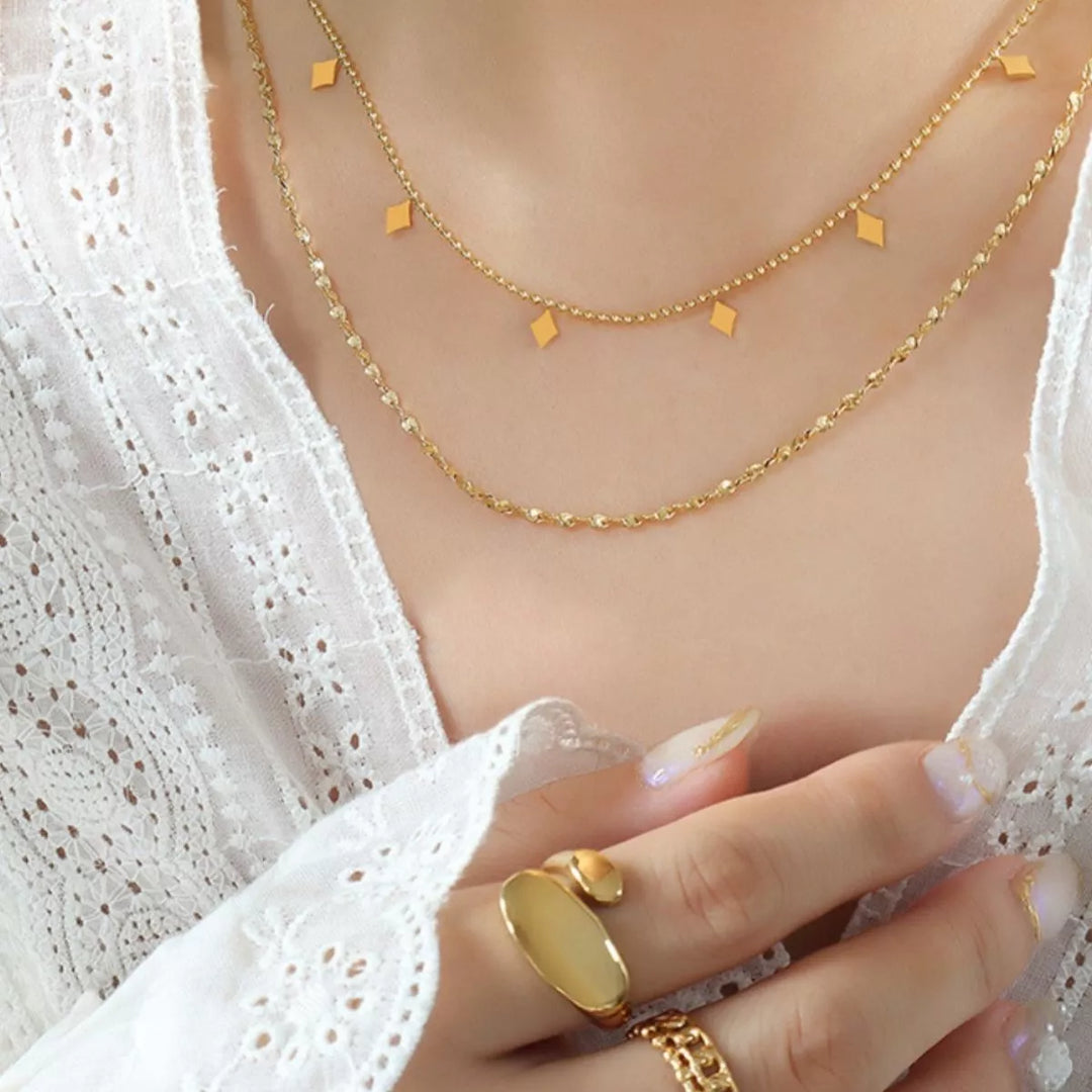 18K Gold-Plated Titanium Steel Layered Necklace
