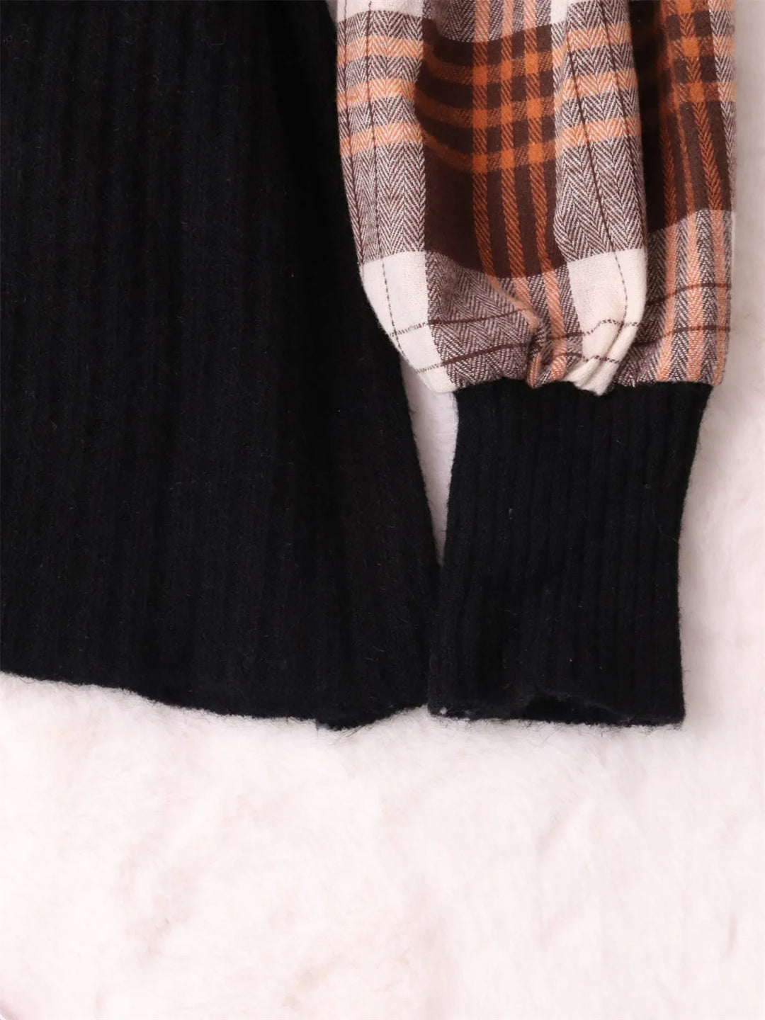 Plaid Long Sleeve Sweater Dress