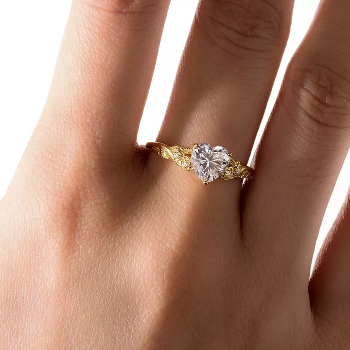 1.5 Carat Moissanite 925 Sterling Silver Heart Ring