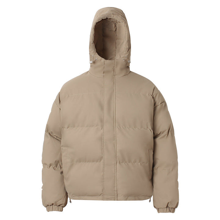 American-style Solid-color Hooded Cotton Jacket