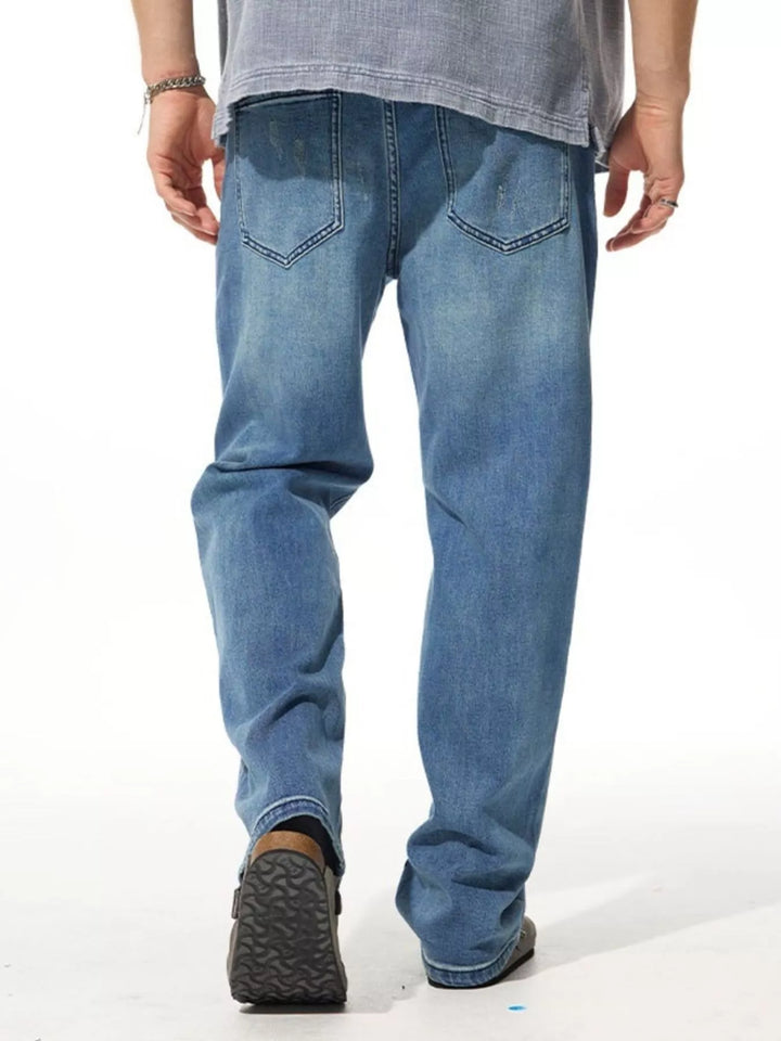 Men's Washed Wide Leg Jeans
