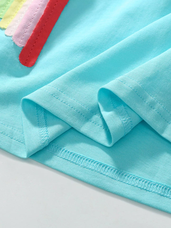 Children's Embroidered Short Sleeve Dress