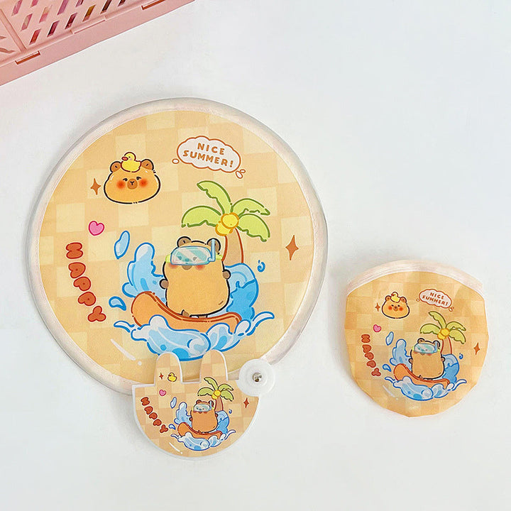 Cute folding group fan-car puffer fish-1