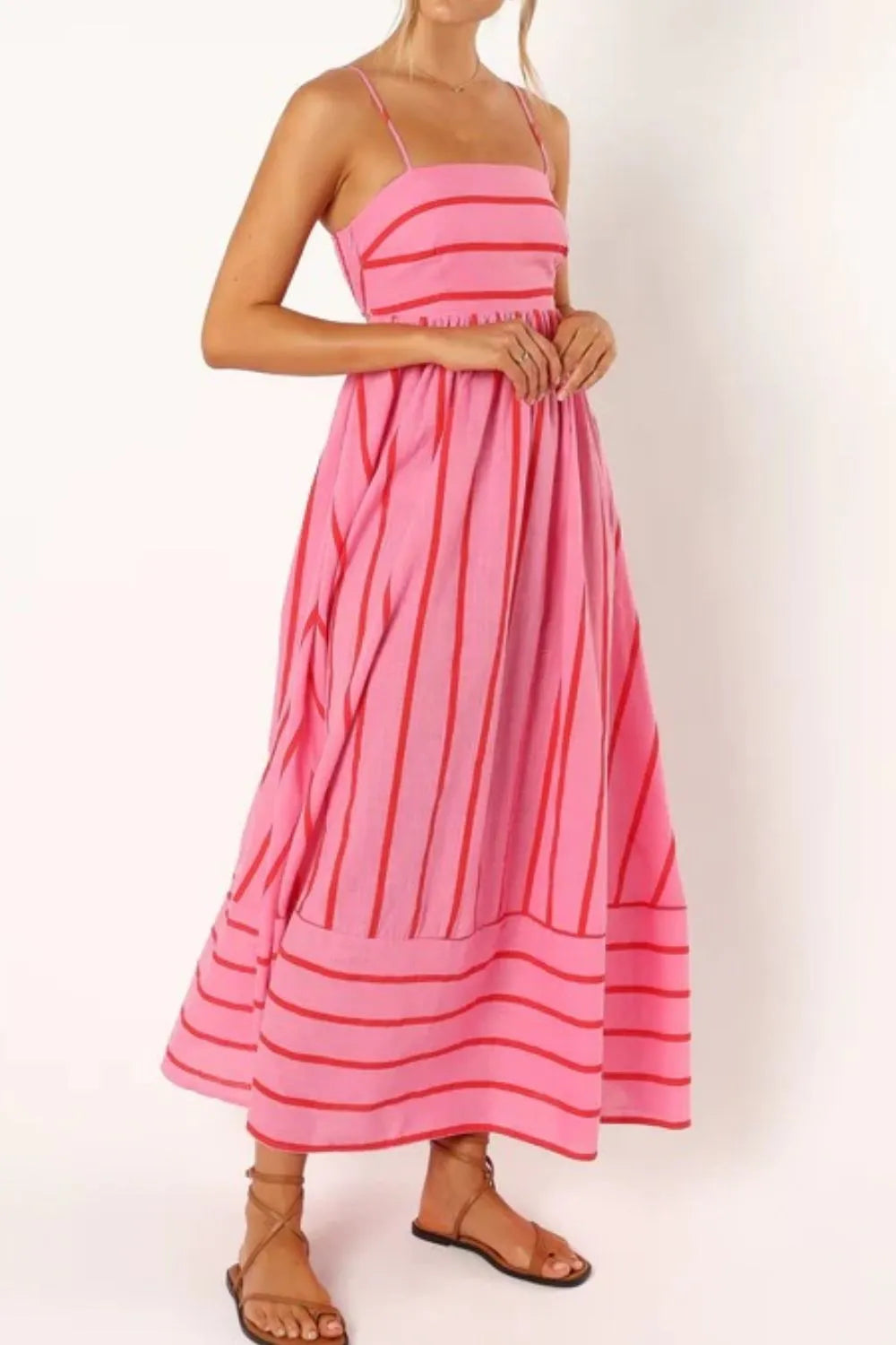 Striped Square Neck Cami Dress