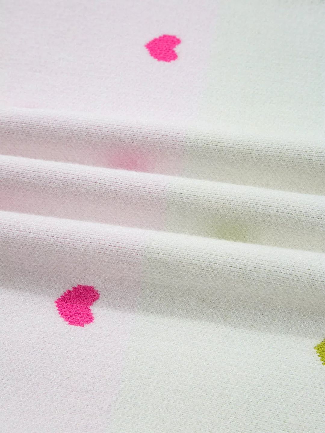 Multicolour Heart Pattern Dropped Shoulder Sweater