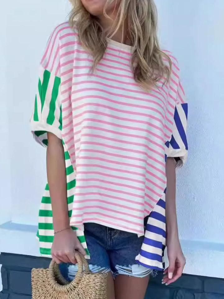 Colorful Striped Oversized T-Shirt