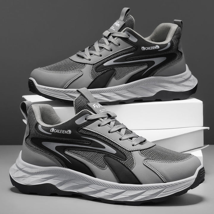 Men's Soft Sole Anti-slip Walking Shoes For Middle-aged & Elderly, Breathable Wear-resistant Dad Style Athletic Shoes For Fathers