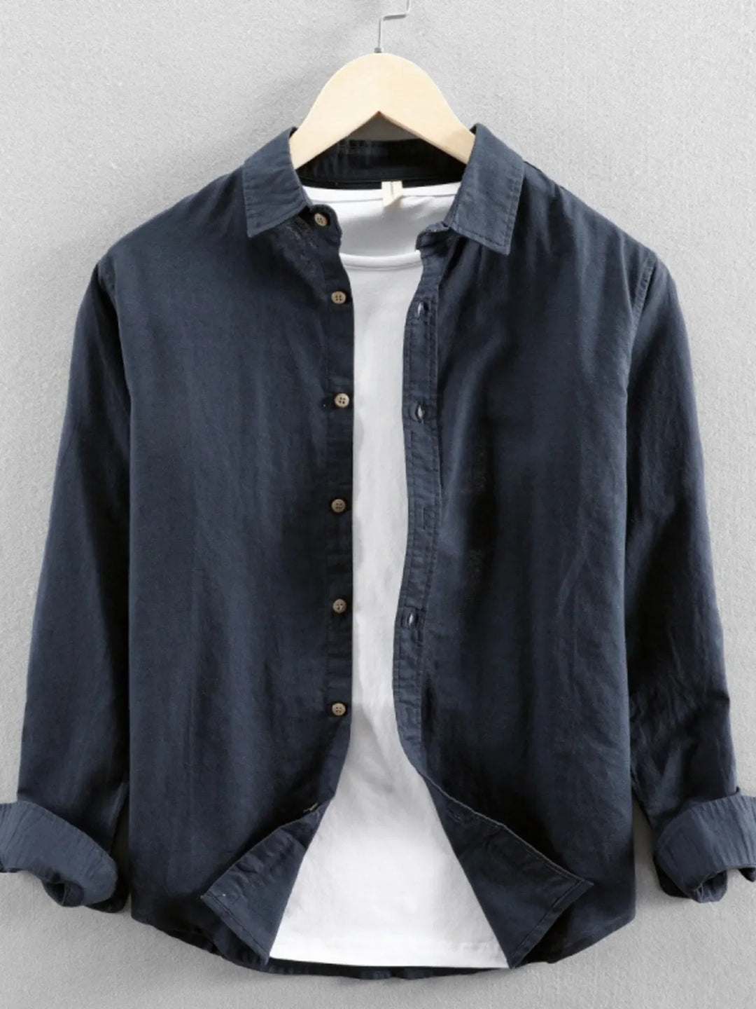 Men's Plus Size Button Up Long Sleeve Shirt