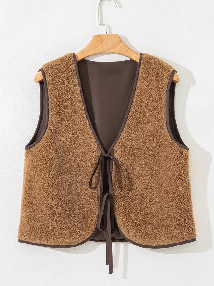 Double Tied Front Vest Coat