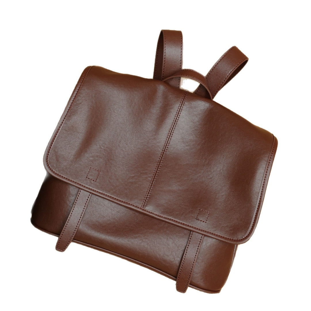Cross-border Top-grain Vegetable-tanned Leather Backpack For Women, Large Capacity, Vintage Versatile Travel Bag, Genuine Leather Messenger Bag