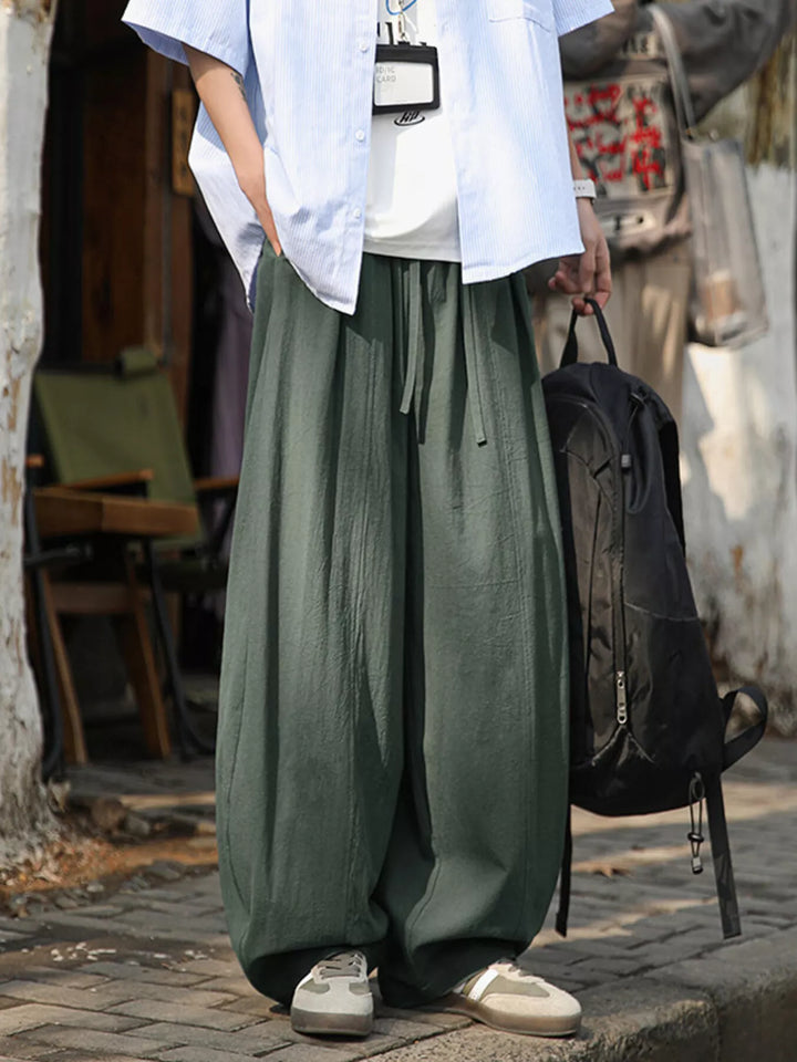 Men's Plus Size Loose Fit Wide Leg Pants