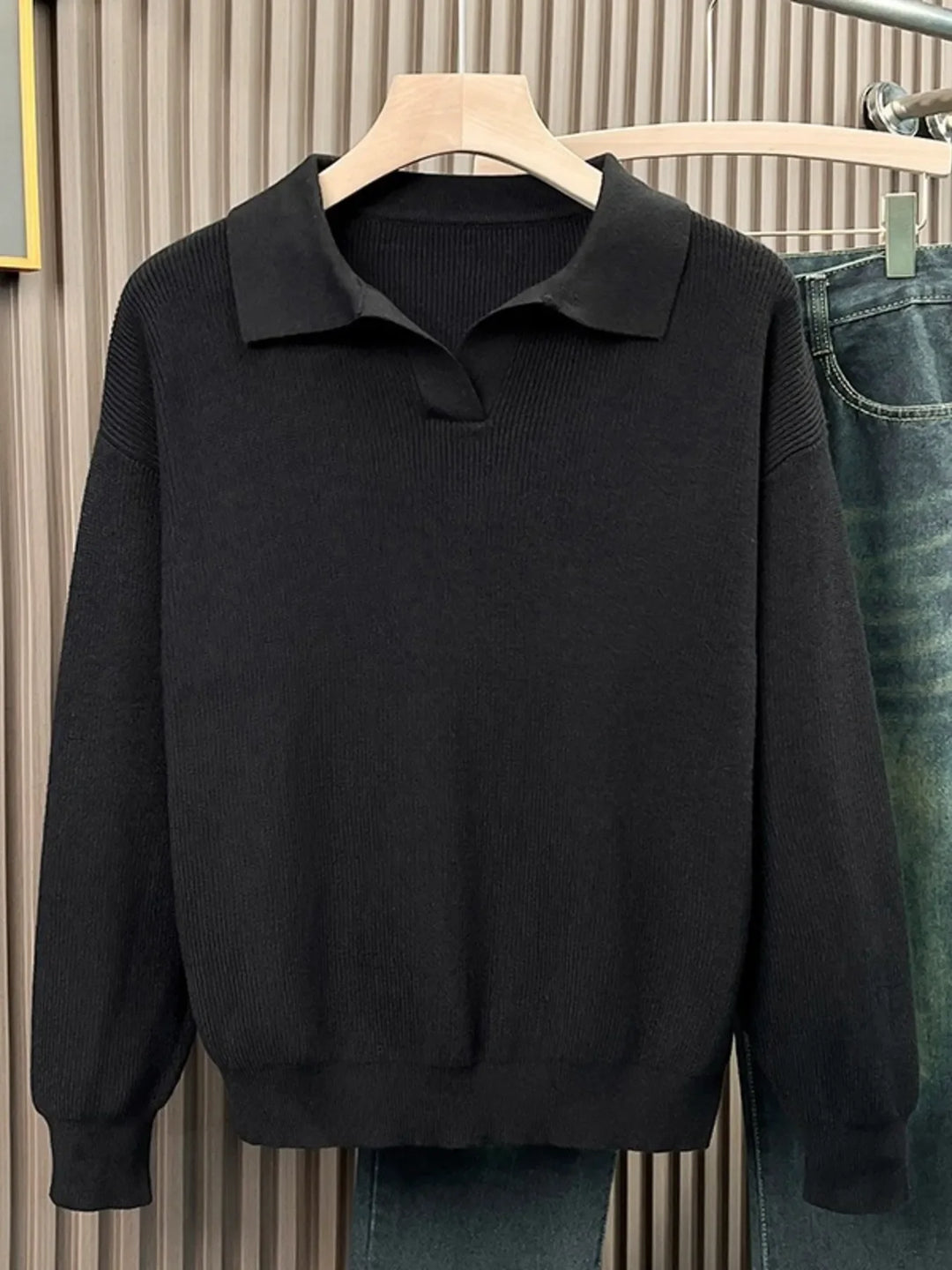 Men's Plus Size Classic Collar Knitted Sweater