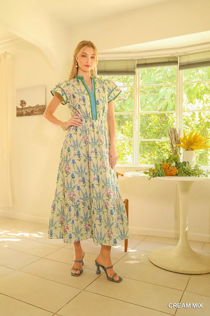 Umgee Mix Floral Midi Dress
