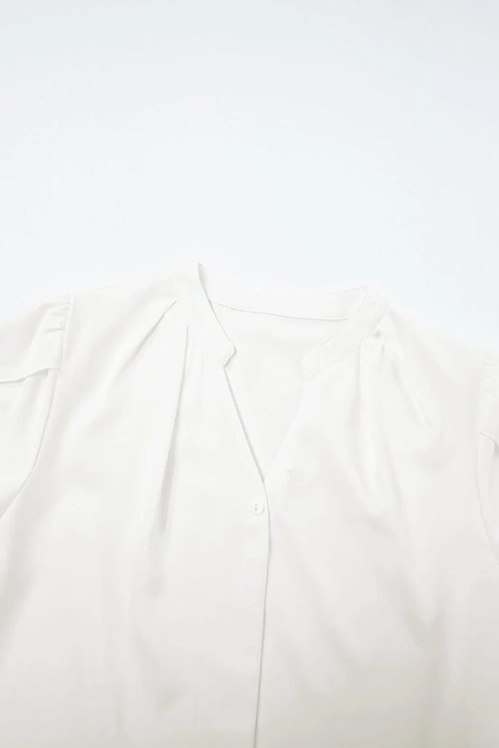 Short Sleeve Notched Blouse