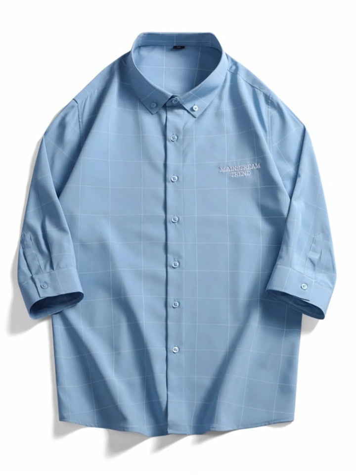 Men's Plus Size Casual Plaid Print Button-Down Shirt