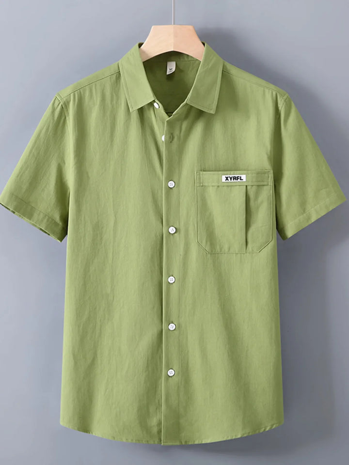 Men's Plus Size Button Up Short-Sleeve Shirt