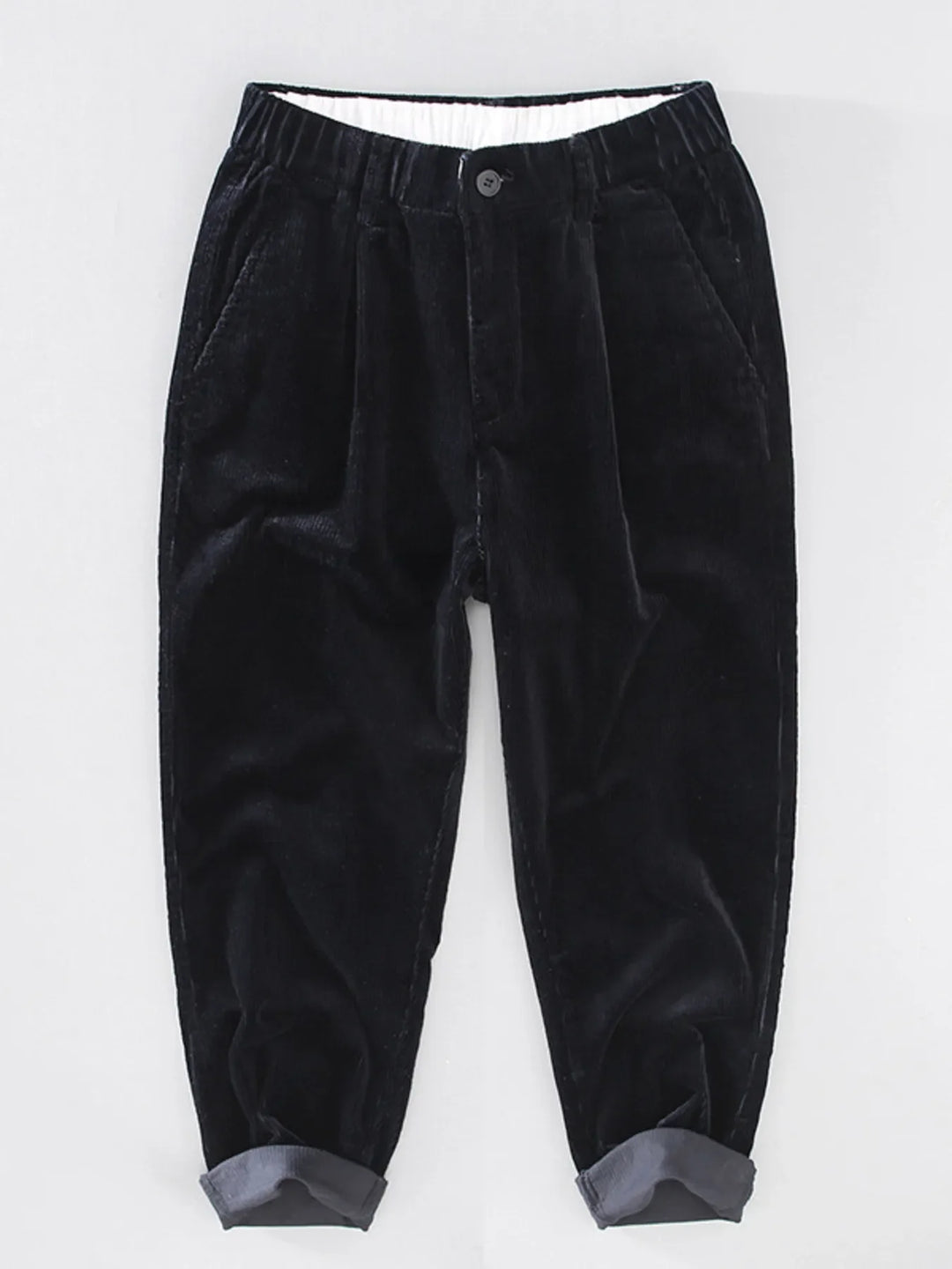 Men's Plus Size Corduroy Pleated Casual Pants