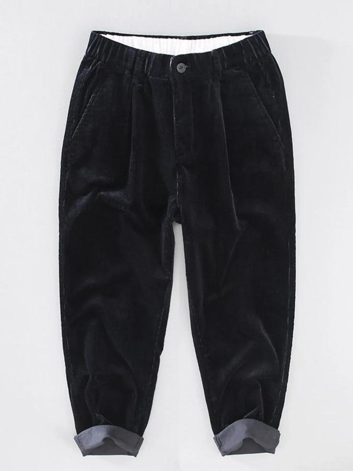 Men's Plus Size Corduroy Pleated Casual Pants