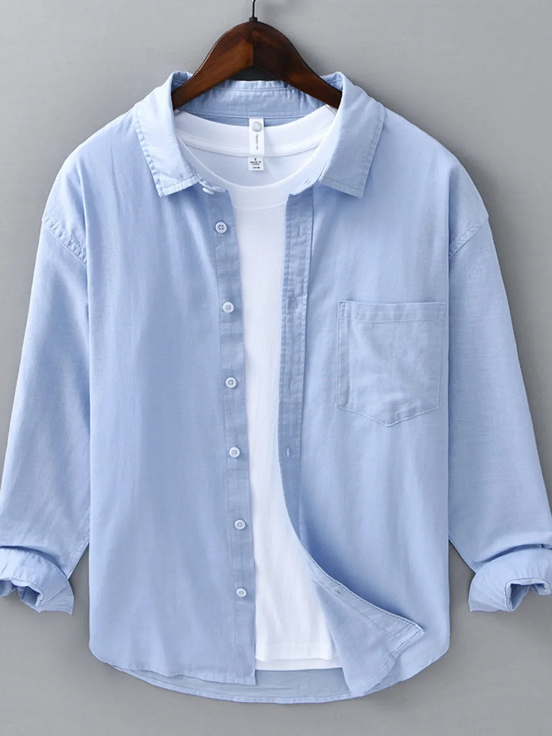 Men's Plus Size Button Up Long Sleeve Shirt