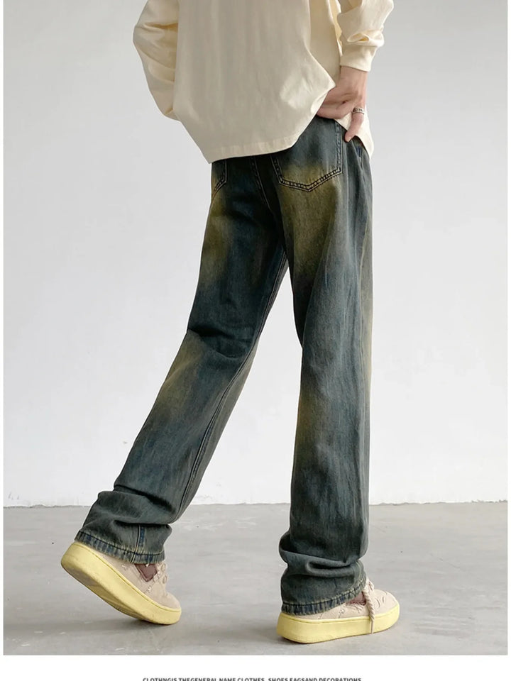 Men's Plus Size Vintage Wash Relaxed Fit Jeans