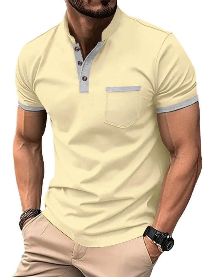 Men's Full Size Button Detail Short Sleeve Top Plus Size