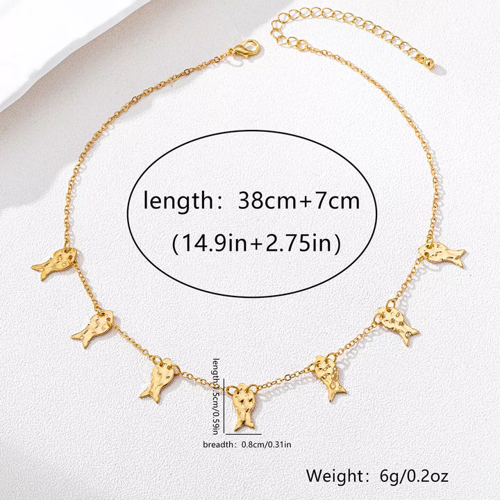 18K Gold-Plated Fish Charm Necklace