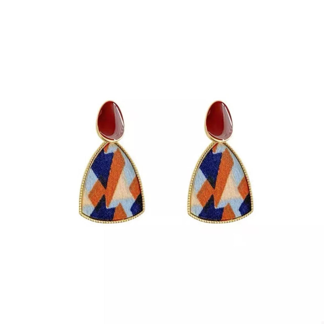 Colorful Abstract Pattern Drop Earrings