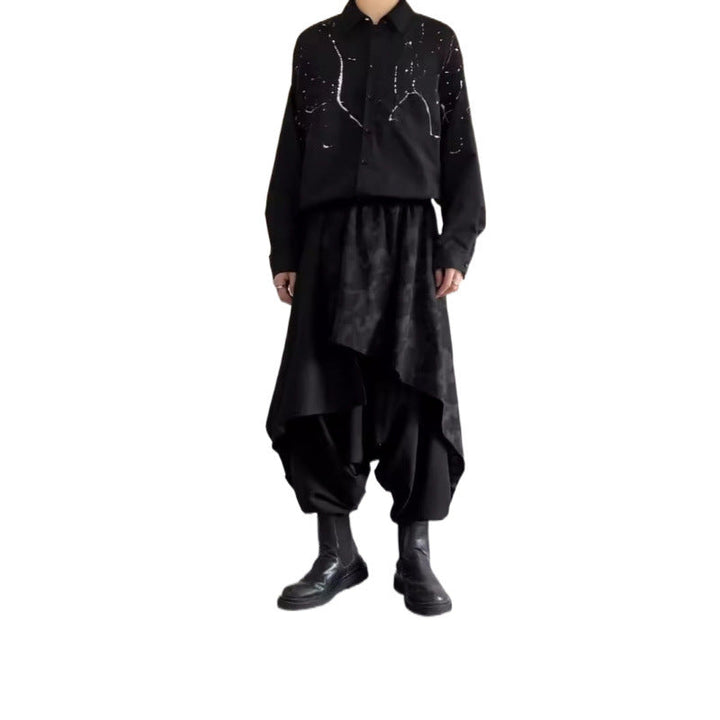 Irregular Culottes Mens Plus-size Harem Pants