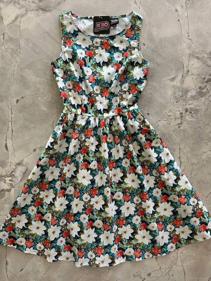 Winter Floral Vintage Dress