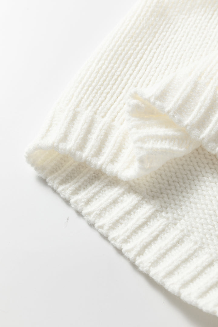 White 3D Flower Spaghetti Straps Sweater Vest