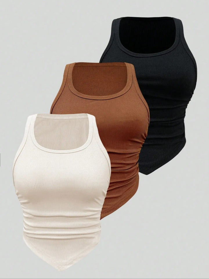 Women's Solid Color Halter Tank Top