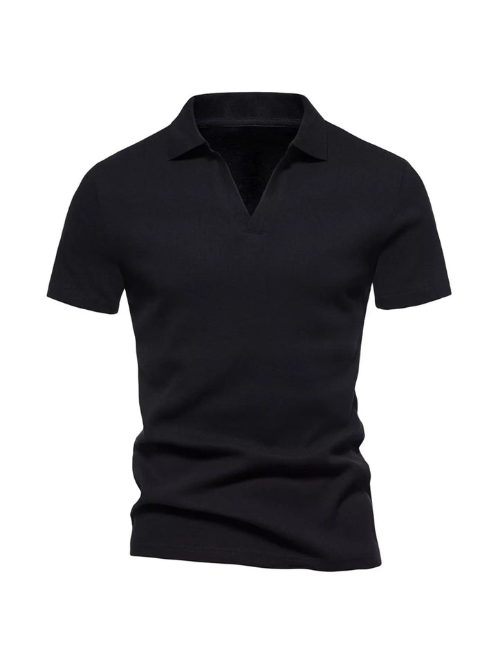 Men's Plus Size Casual Notched Short Sleeve Polo