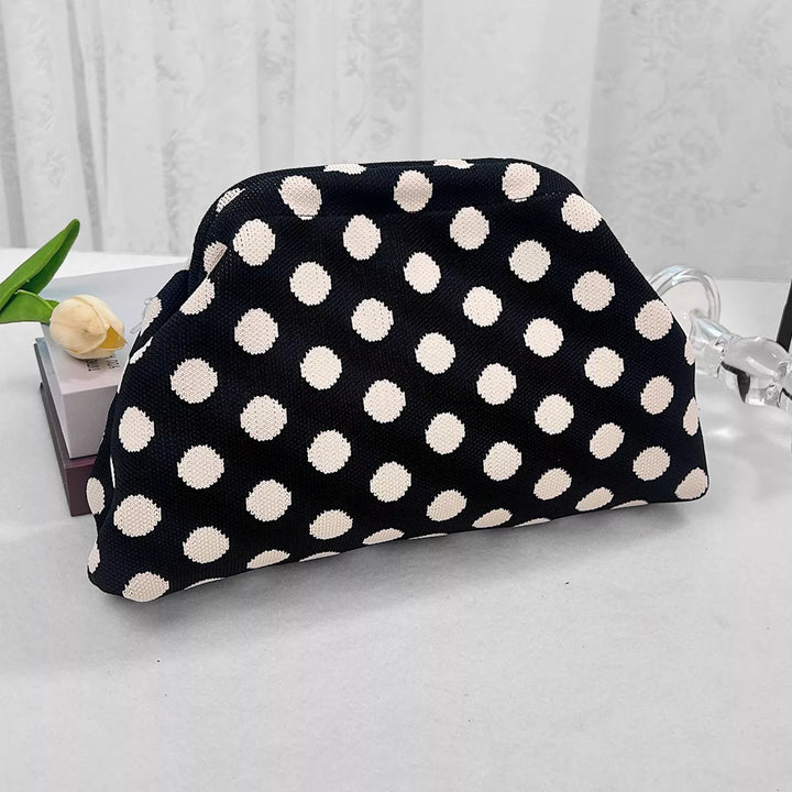Portable Contrast Knit Clutch