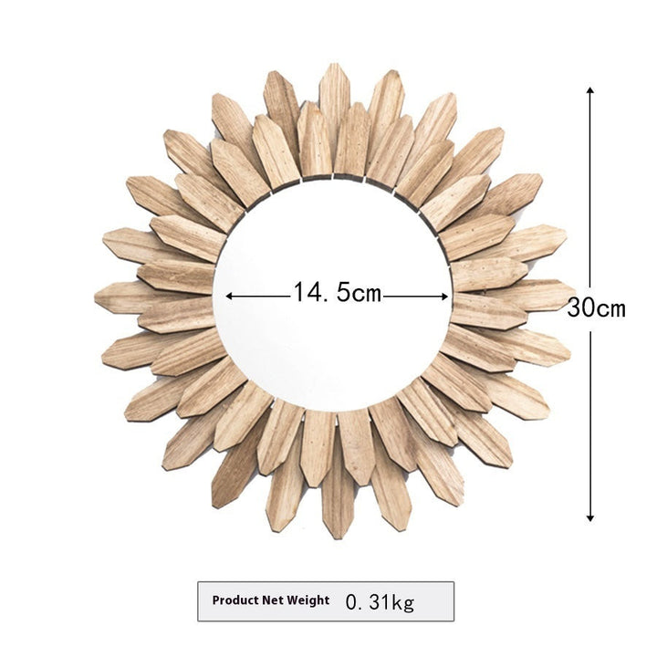 European-style Solid Wood Handmade Finish Hanging Mirror Homestay Hotel Entrance Decoration Hanging