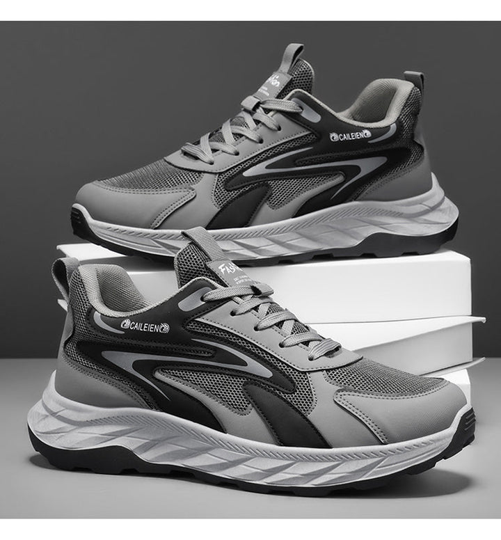 Men's Soft Sole Anti-slip Walking Shoes For Middle-aged & Elderly, Breathable Wear-resistant Dad Style Athletic Shoes For Fathers