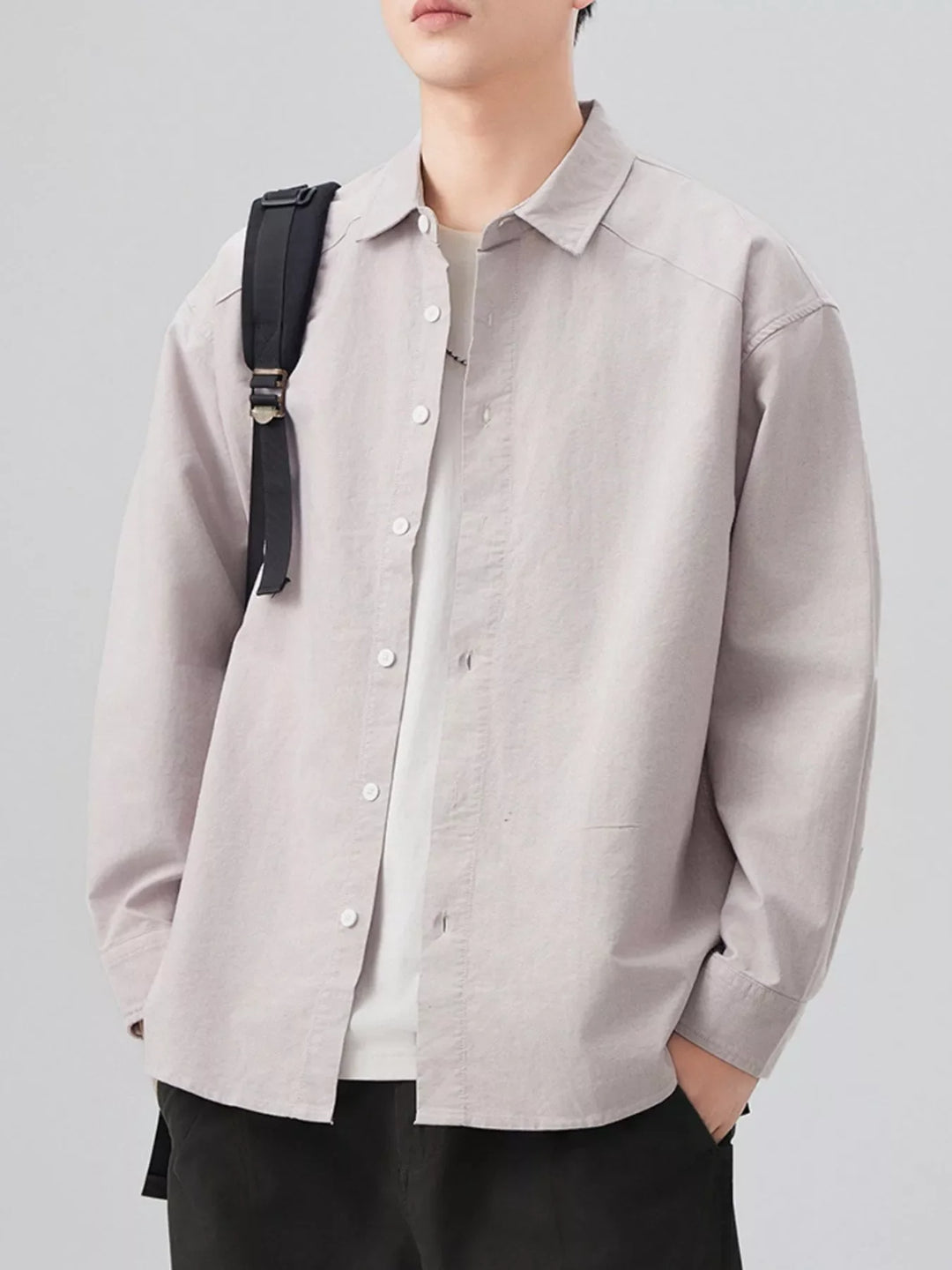 Men's Plus Size Button Up Long Sleeve Shirt