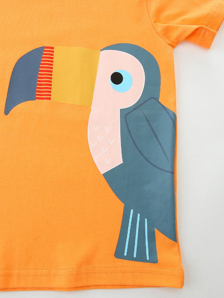 Children's Toucan Graphic Round Neck Tee