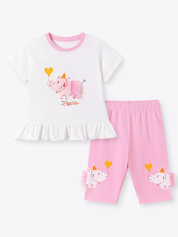 Children's Ruffled Hem Top and Capri Set