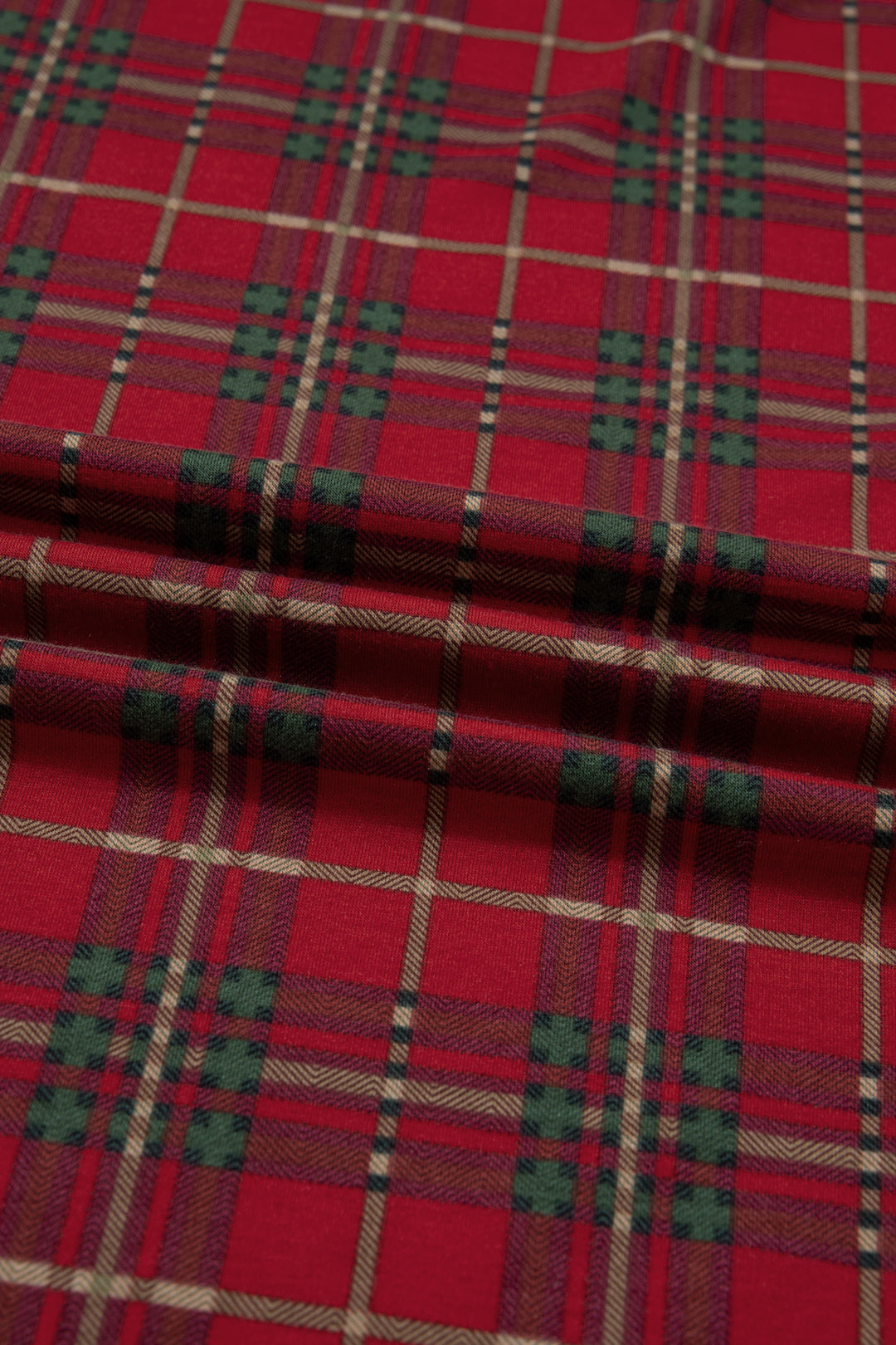 Red Plus Size Plaid Short Sleeve Shirt Loose Pants 2pcs Pajama Set