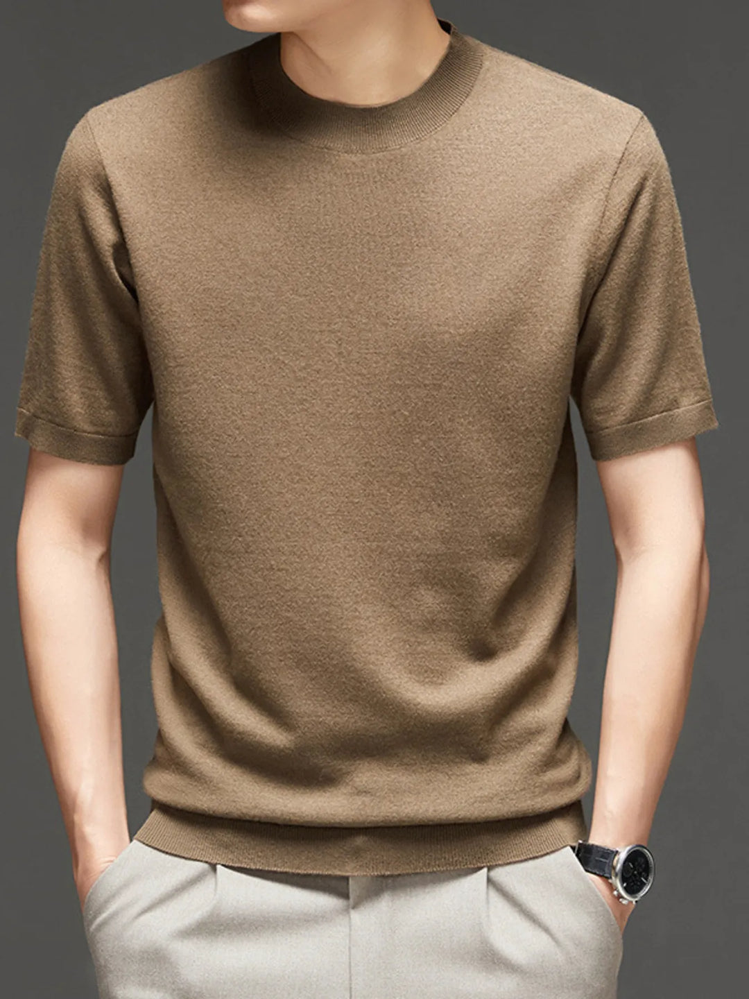Men's Plus Size Round Neck Short Sleeve Top