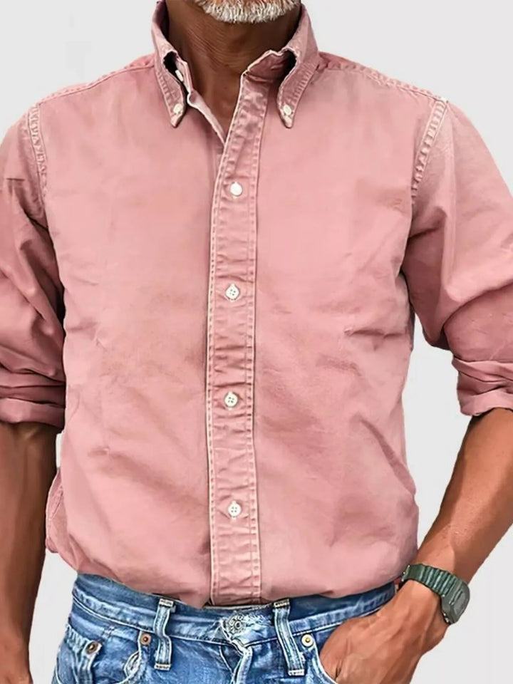 Men's Full Size Casual Button-Down Shirt Plus Size
