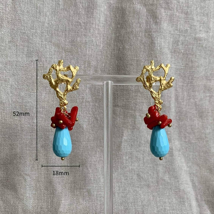 Fashionable Ocean Coral Stainless Steel Earrings