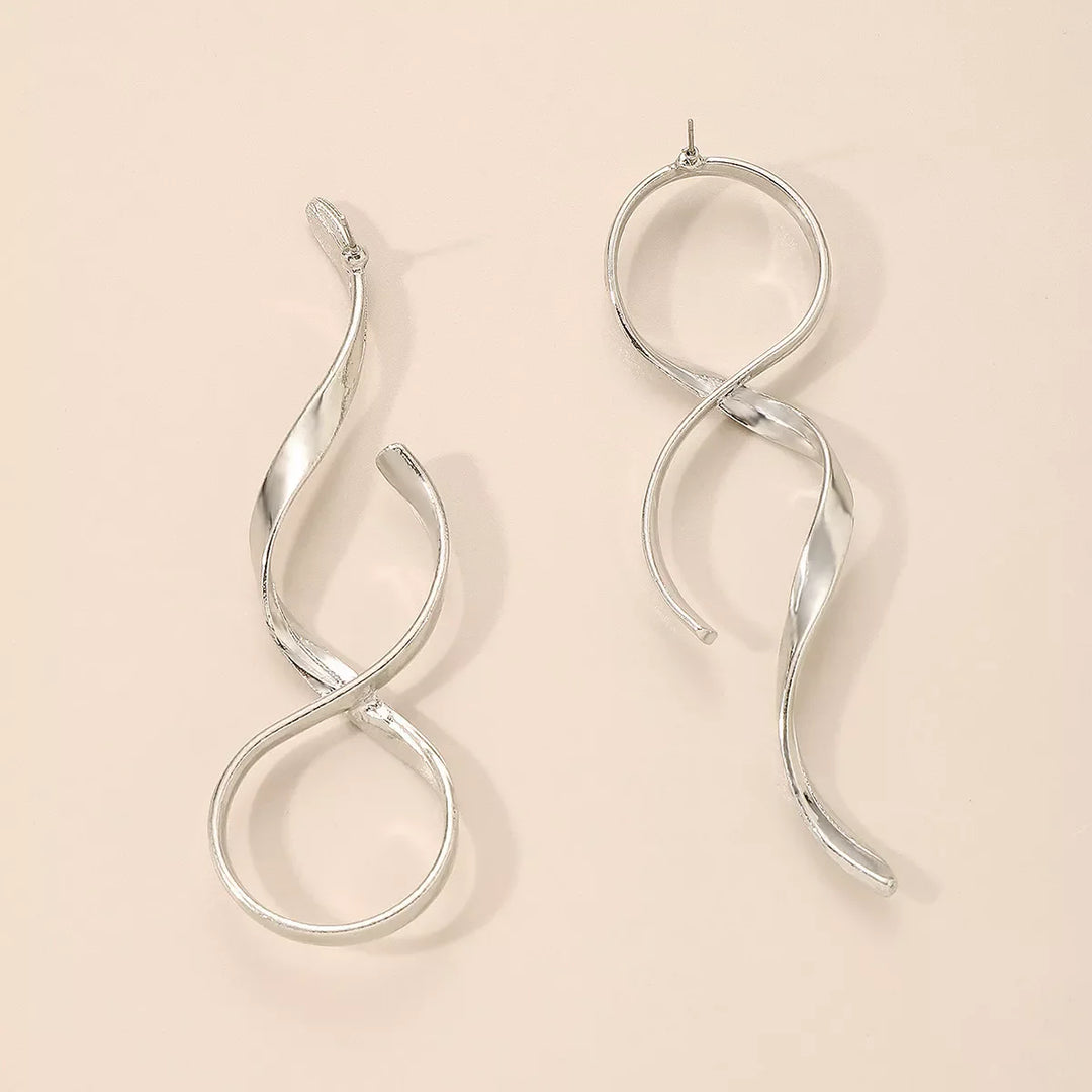 Alloy Spiral Drop Earrings