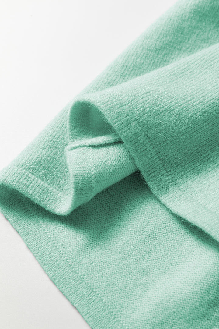 Moonlight Jade 3/4 Sleeve Boxy Knit Button Down Sweater Cardigan