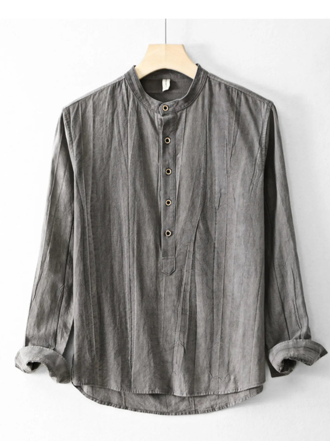Men's Plus Size Button Front Long Sleeve Blouse